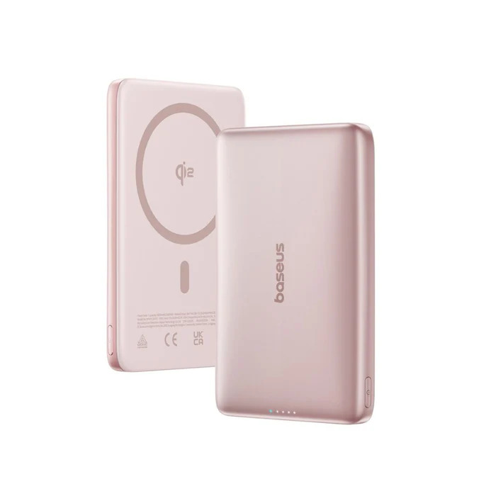 BASEUS Power Bank 10000 mAh 27W, PicoGo AM41 Ultra-slim Qi2 Magnetic /розов/ - E0027202
