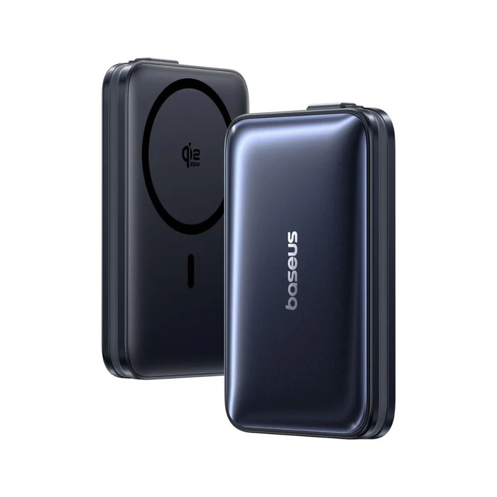 BASEUS Power Bank 10000 mAh, 45W + вграден кабел Type-C, PicoGo AM61 Magnetic Qi2.2 /черен/ - E0028V00