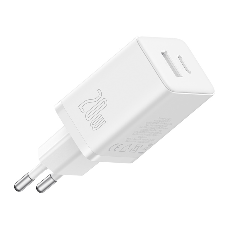 BASEUS 220V 20W, USB-A + USB-C, Cube /бял/ - P10111403213-00