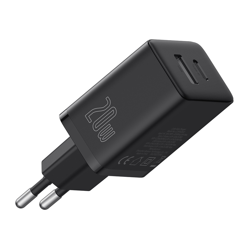 BASEUS 220V 20W, USB-A + USB-C, Cube /черен/ - P10111403113-00