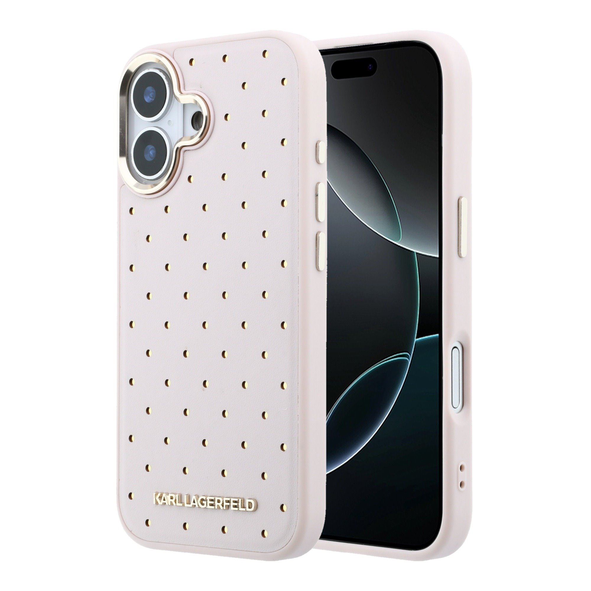 Karl Lagerfeld Калъф Apple iPhone 17, PU Perforated Gold Dots MagSafe /розов/ - KLHMP17S6PPDKLP