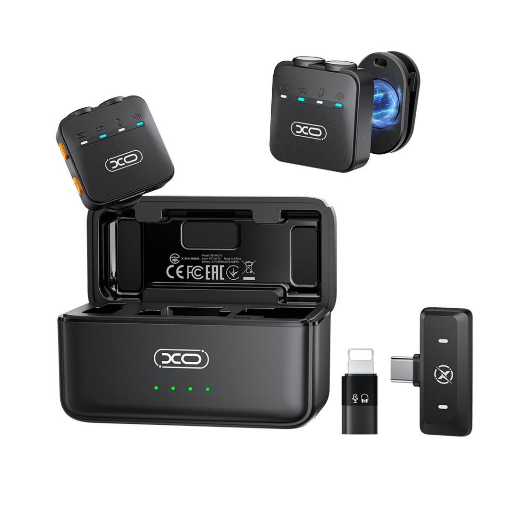 XO Микрофон, Type-C/Lightning, AI Noice-cancelling, WIreless /черен/ - MC15 Dual