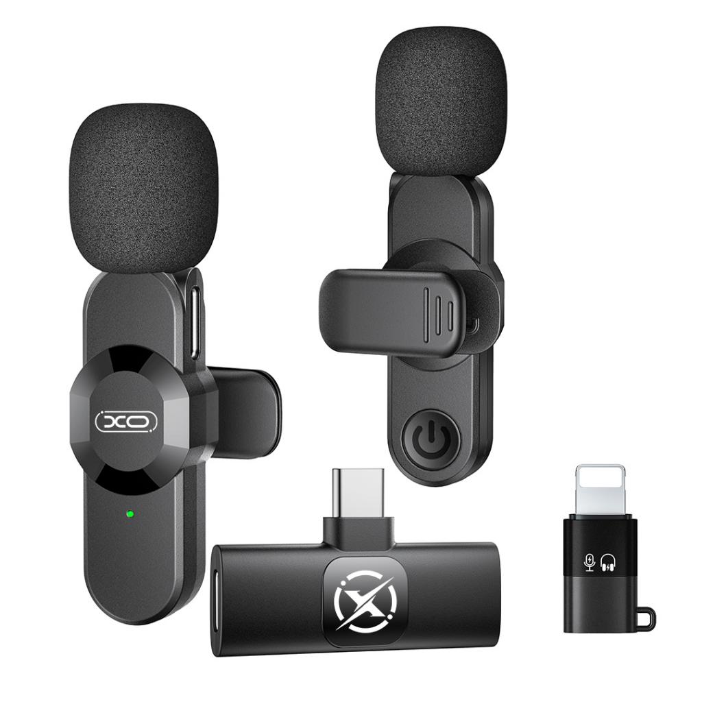 XO Микрофон, Type-C/Lightning, Noice-cancelling, WIreless /черен/ - MC14 Dual