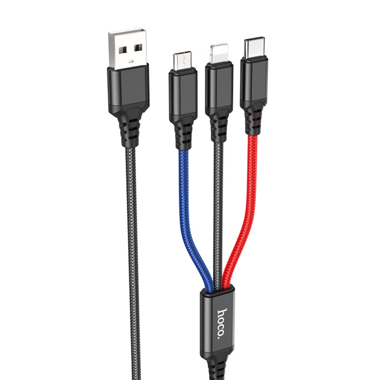 HOCO Кабел 3-в-1 - USB-A, 1м, 18W, 2.0A, Super charging /цветен/ - X76