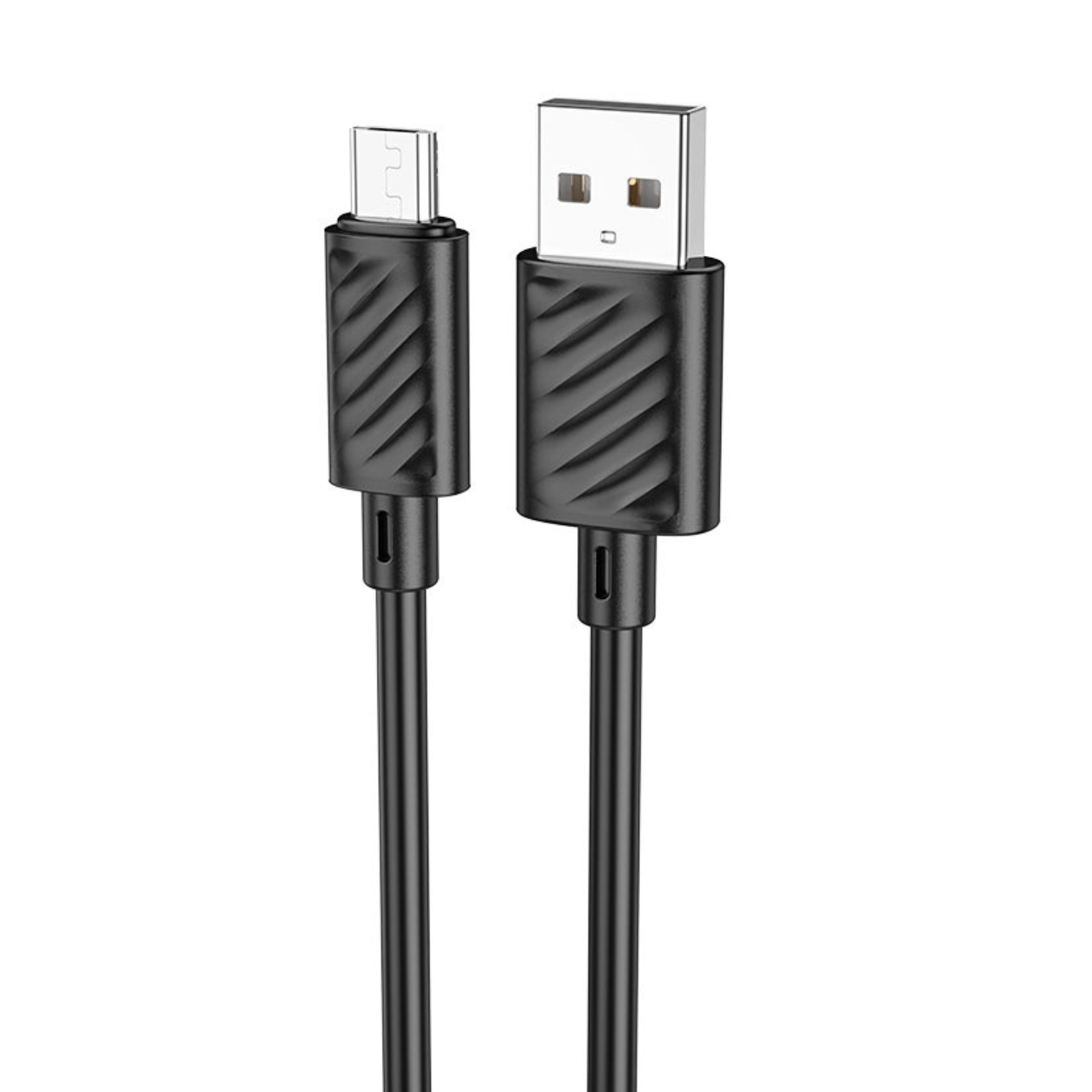 HOCO Кабел USB-A - Micro USB, 1м, 2.4A,  Gratified /черен/ - X88
