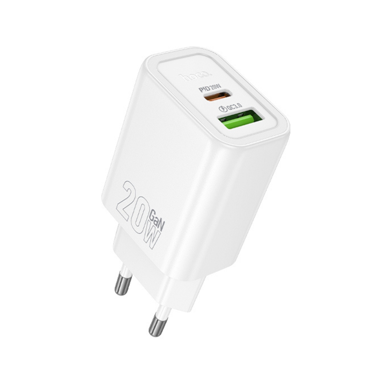 HOCO 220V 20W, USB-A + USB-C, Gentle /бял/ - N61