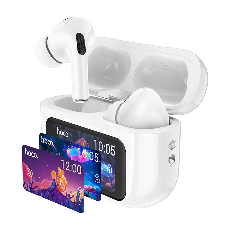 HOCO HF TWS Bluetooth, ANC + LED display, Fun /бял/ - EW72