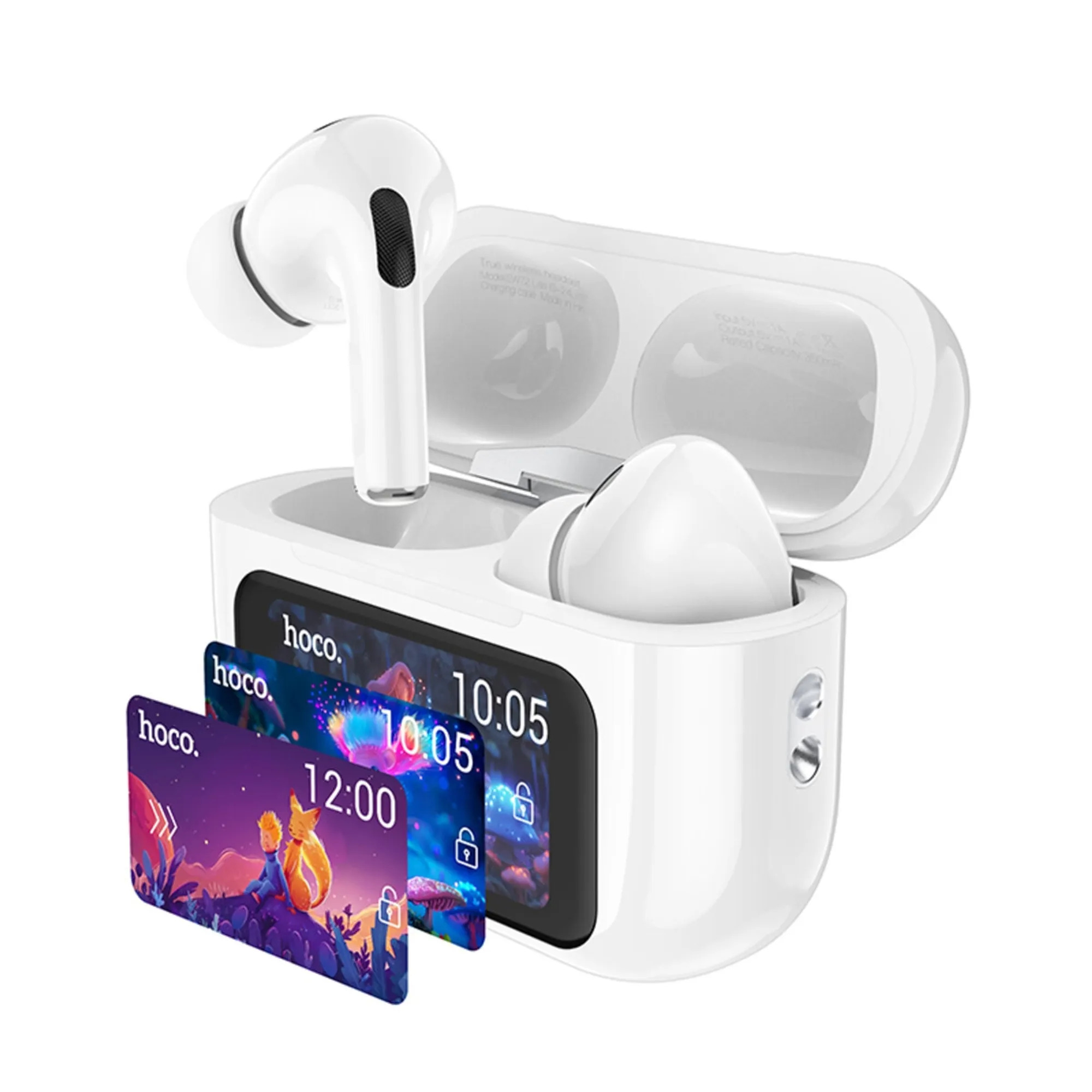 HOCO HF TWS Bluetooth, Soar + LED display, Fun /бял/ - EW72 Lite