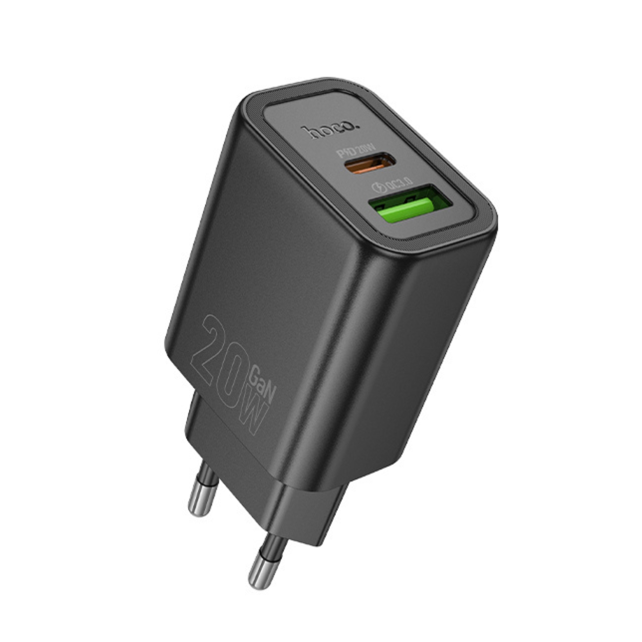 HOCO 220V 20W, USB-A + USB-C, Gentle /черен/ - N61