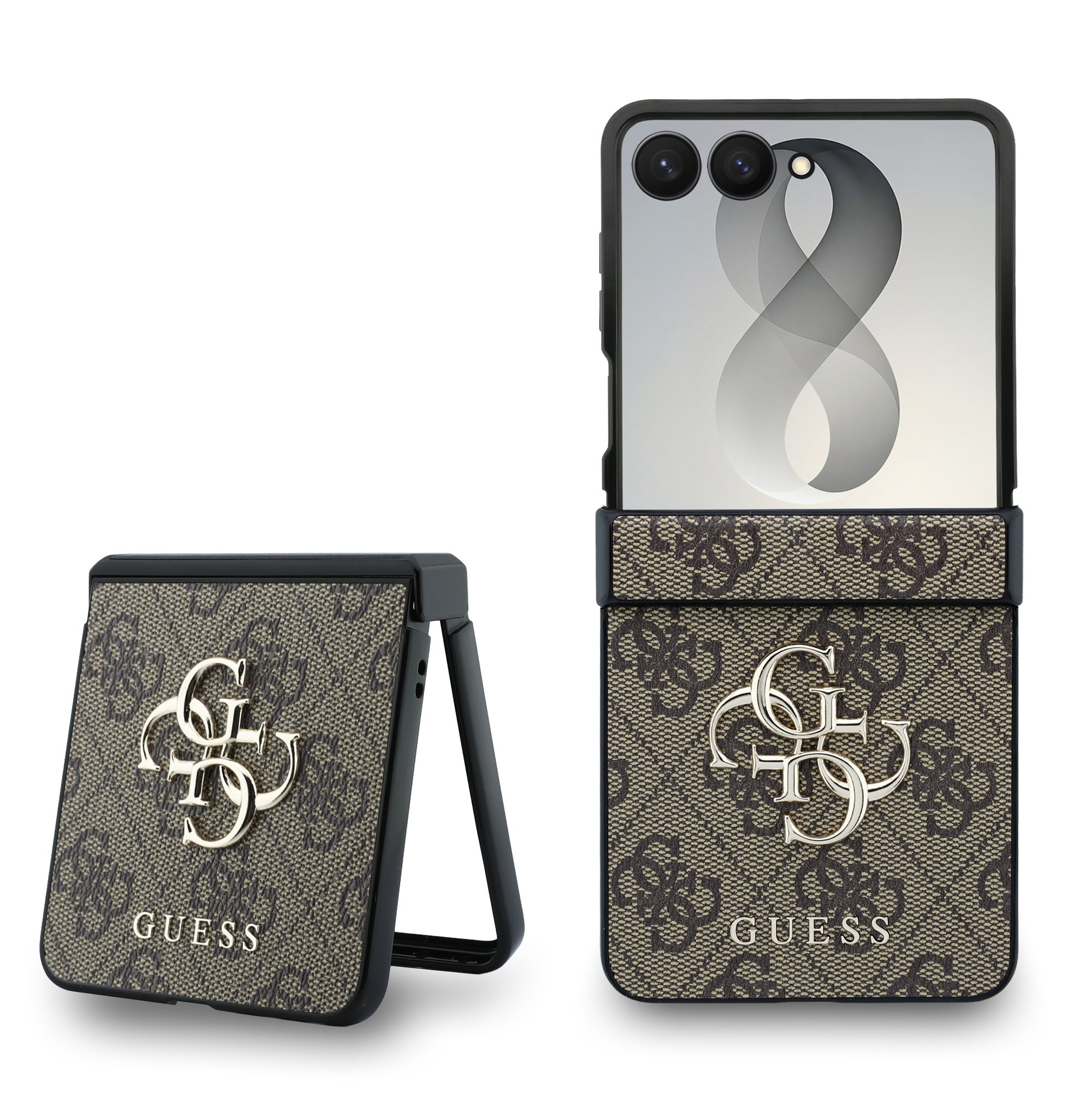 GUESS Калъф Samsung Z Flip 8, PU 4G Metal Logo, кафяв - GUHCZF84GMGBR