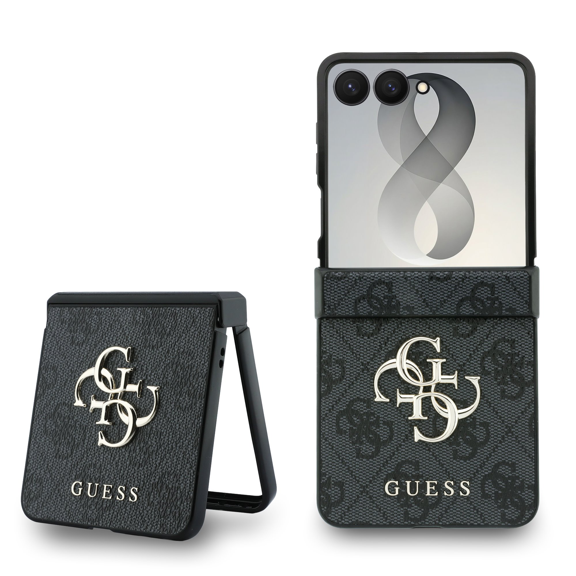 GUESS Калъф Samsung Z Flip 8, PU 4G Metal Logo, сив - GUHCZF84GMGGR