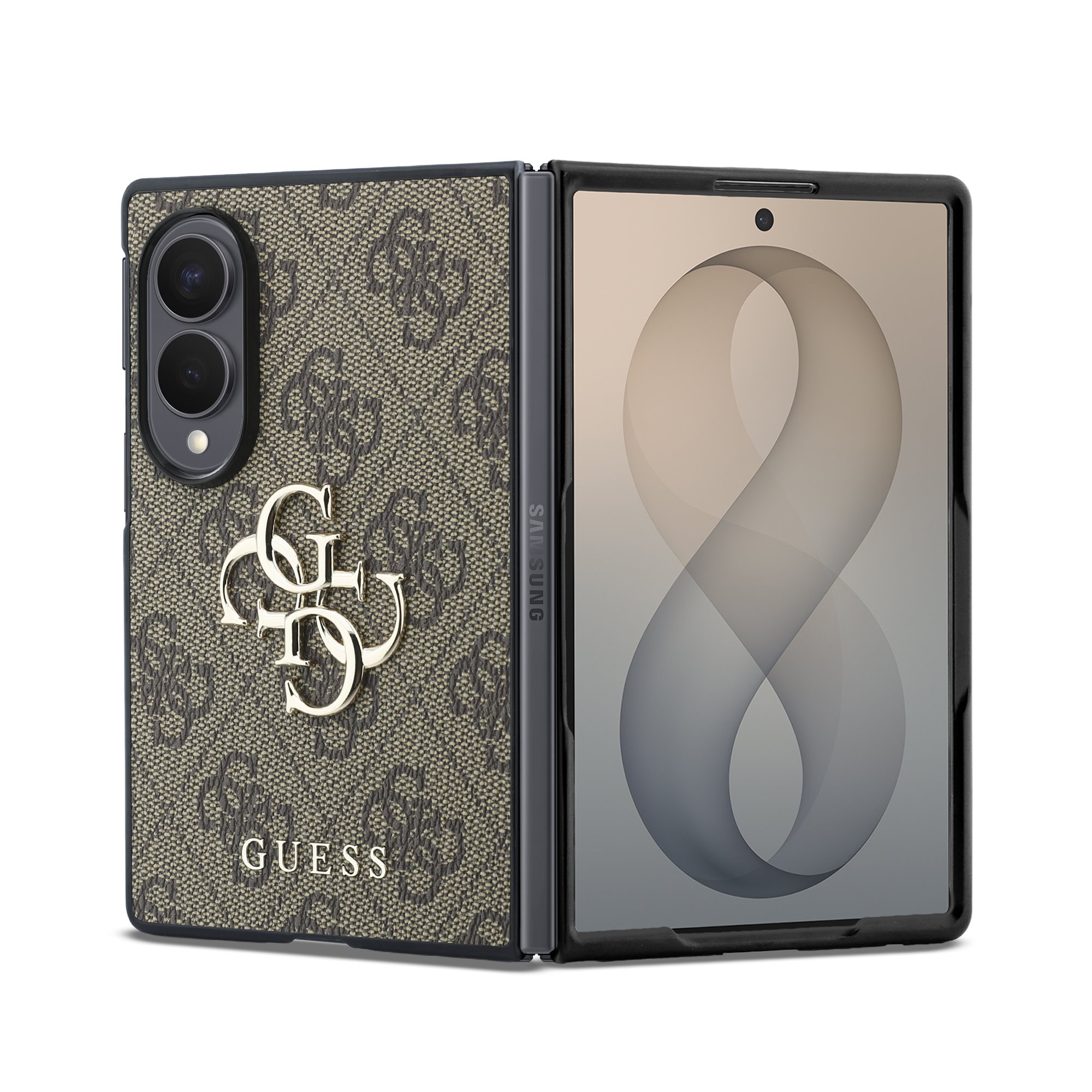 GUESS Калъф Samsung Z Fold 8, PU 4G Metal Logo, кафяв - GUHCZFW84GMGBR