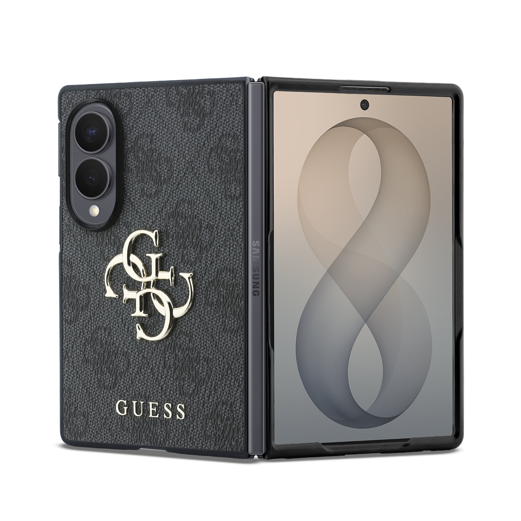 GUESS Калъф Samsung Z Fold 8, PU 4G Metal Logo, сив - GUHCZFW84GMGGR