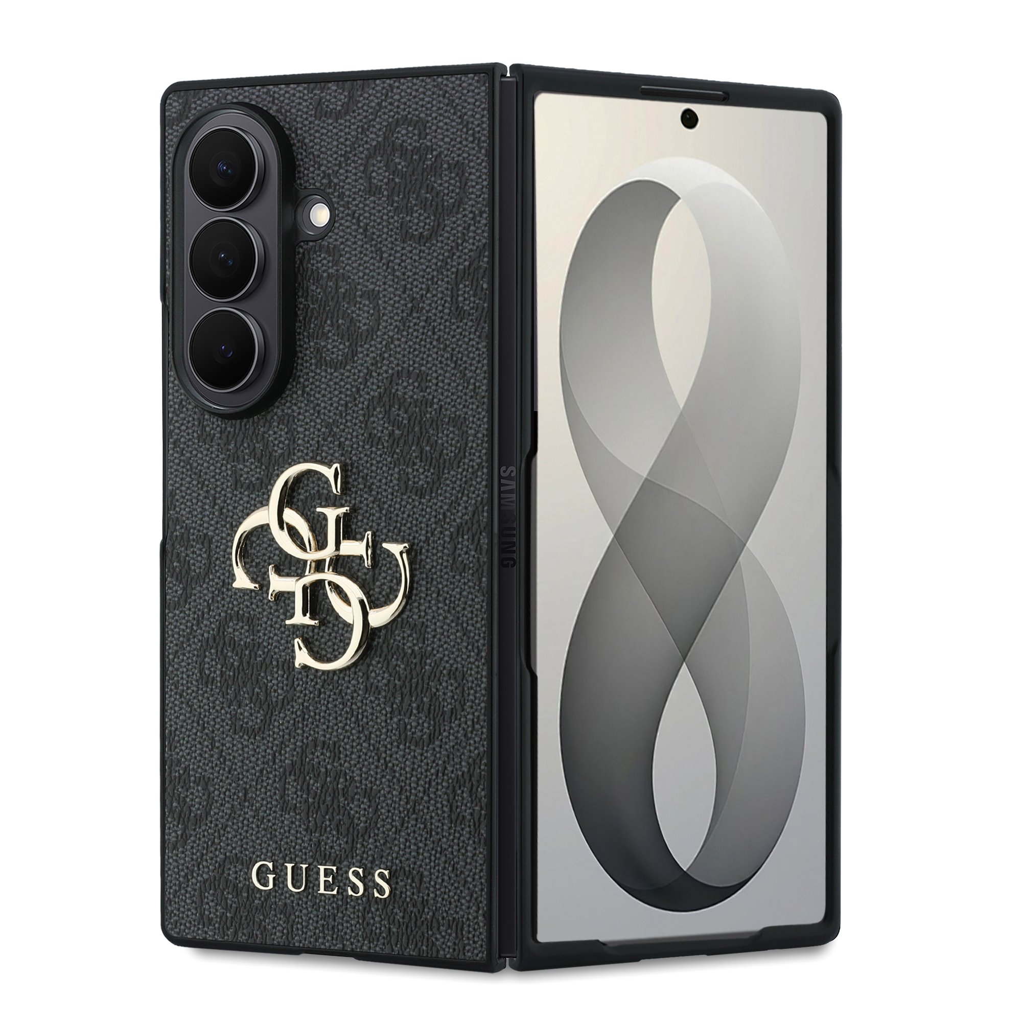 GUESS Калъф Samsung Z Fold 8 Ultra, PU 4G Metal Logo, сив - GUHCZFD84GMGGR