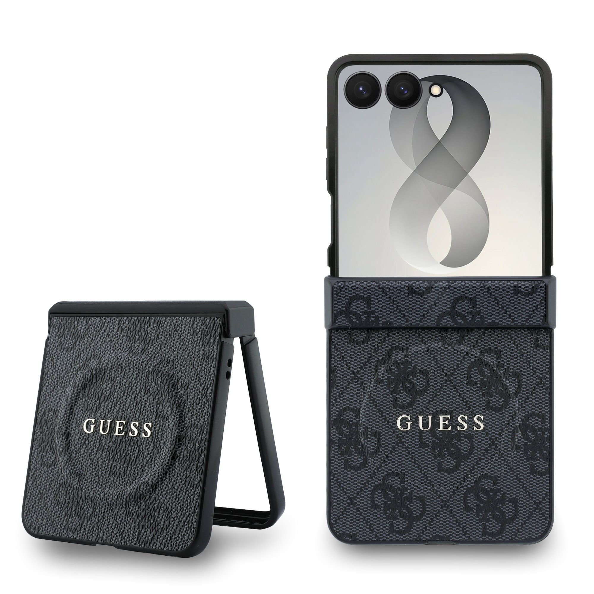 GUESS Калъф Samsung Z Flip 8, PU Leather 4G Magnetic, черен - GUHMZF8P4MSEGCK