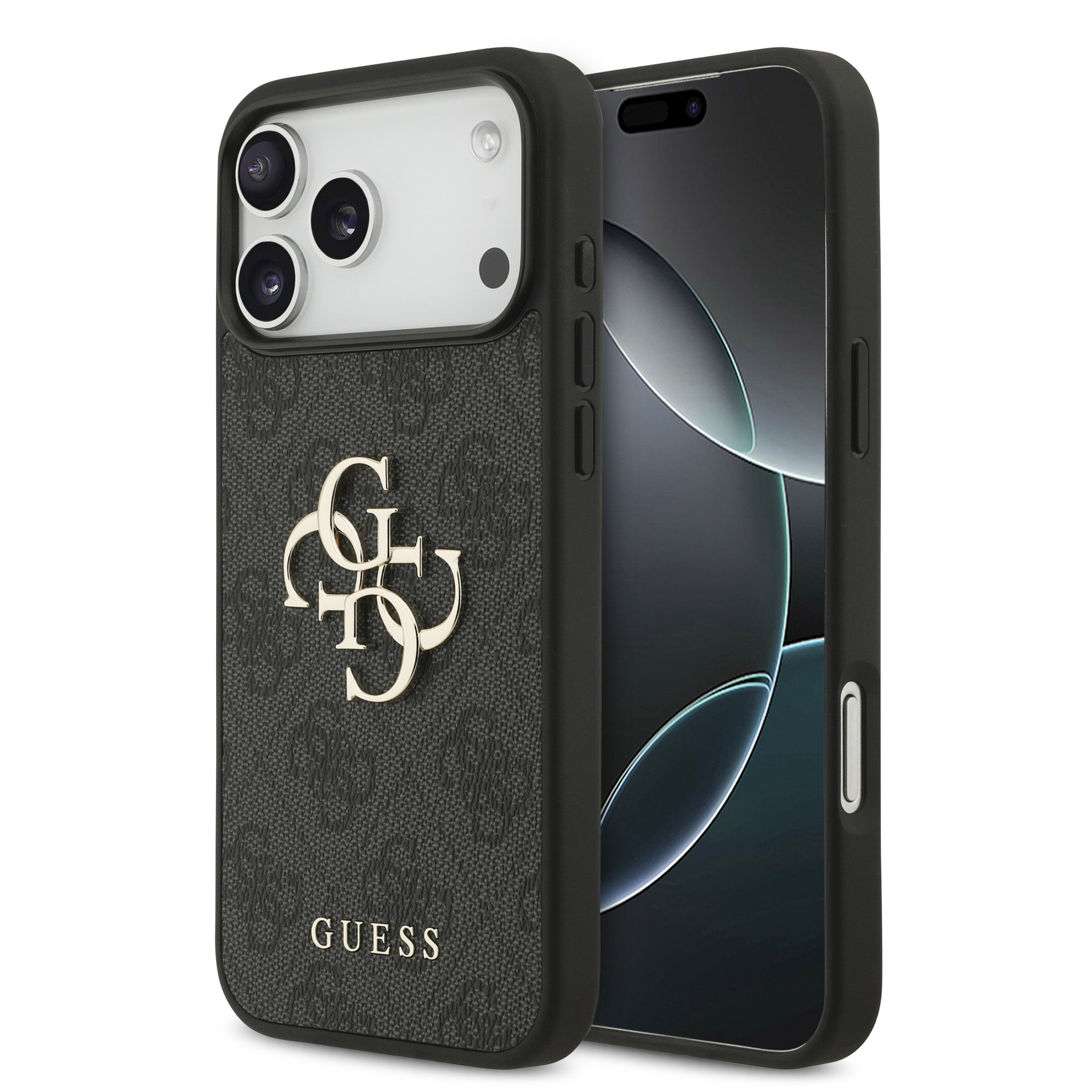GUESS Калъф Apple iPhone 18 Pro Max, PU 4G Metal Logo, сив - GUHCP18X4GMGGR
