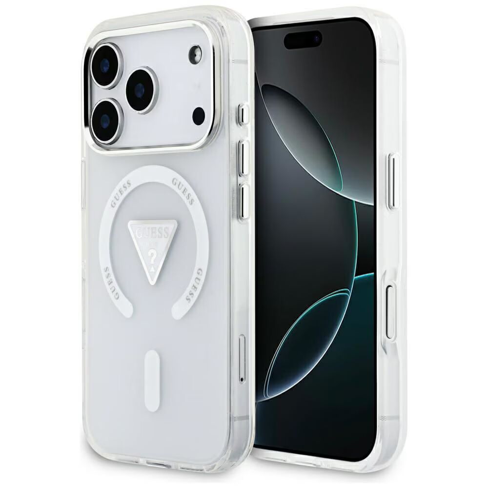 GUESS Калъф Apple iPhone 17 Pro, IML Gradient Triangle Logo MagSafe, прозрачен - GUHMP17LHGTMLCGT