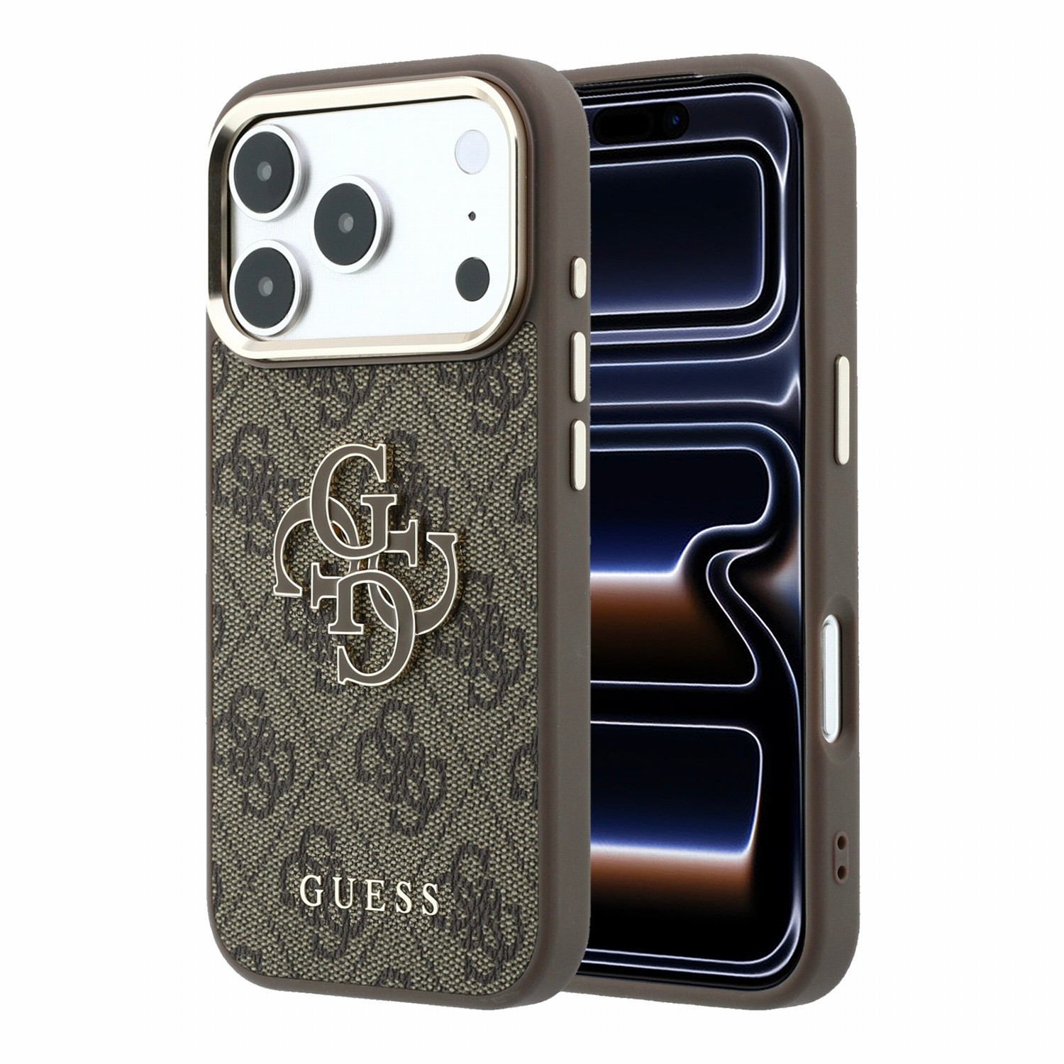 GUESS Калъф Apple iPhone 18 Pro Max, PU 4G Resin Metal Logo /кафяв/ - GUHCP18X6P4SRMLW