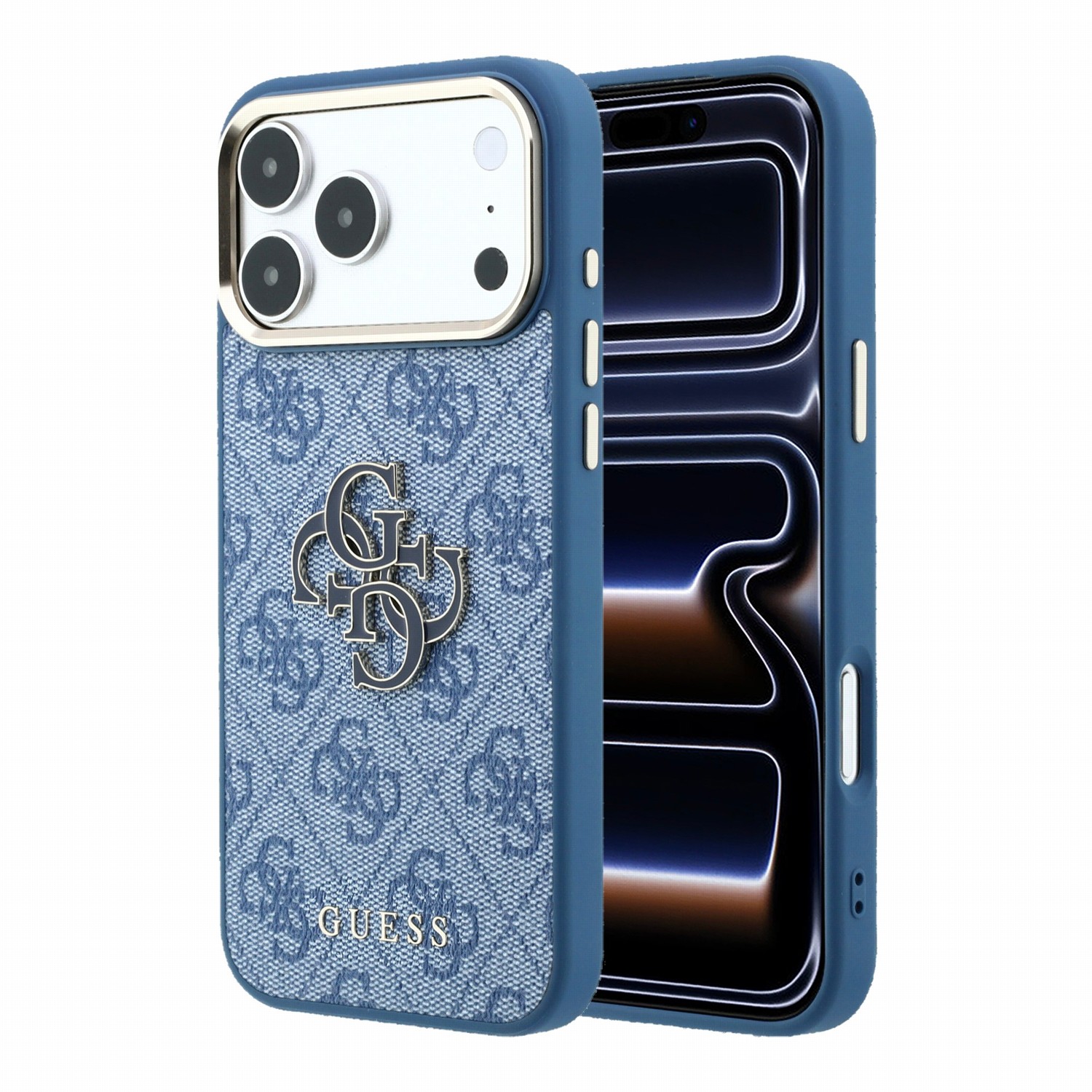 GUESS Калъф Apple iPhone 18 Pro Max, PU 4G Resin Metal Logo /син/ - GUHCP18X6P4SRMLB