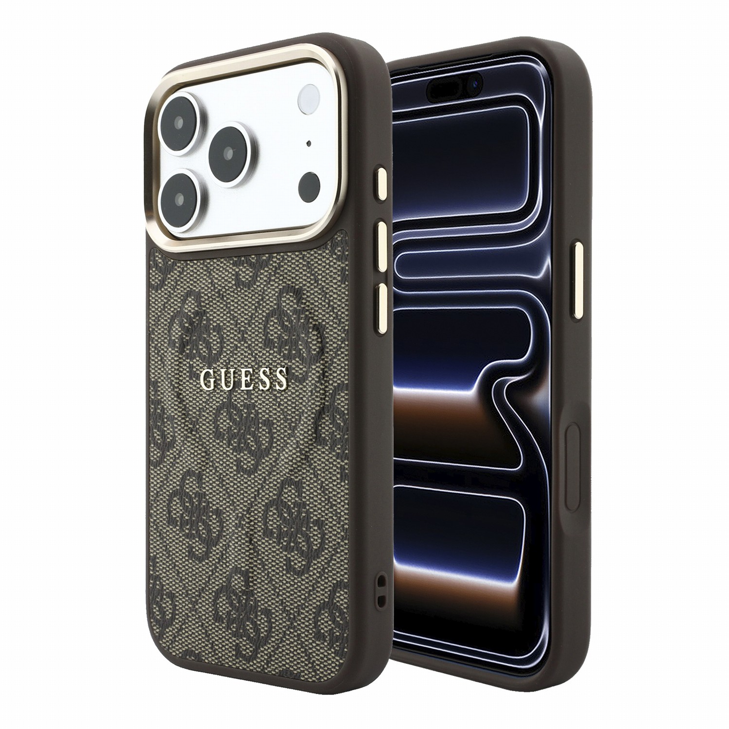 GUESS Калъф Apple iPhone 18 Pro Max, PU Leather 4G Gold Frame Embossed MagSafe /кафяв/ - GUHMP18XP4MSEGCW