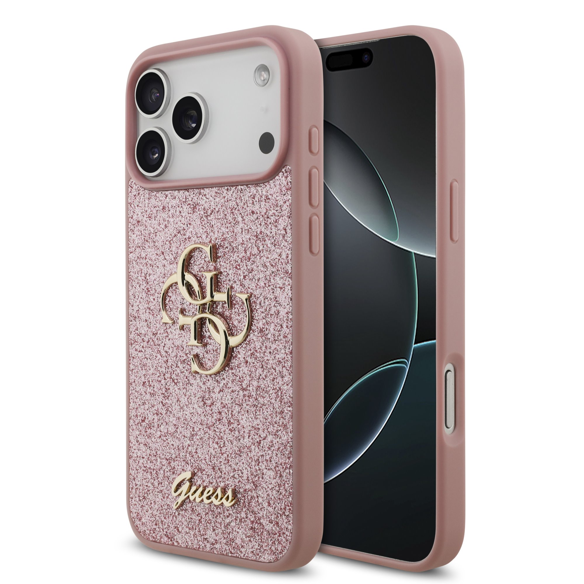 GUESS Калъф Apple iPhone 18 Pro Max, PU Fixed Glitter 4G Metal Logo /розов/ - GUHCP18XHG4SGP