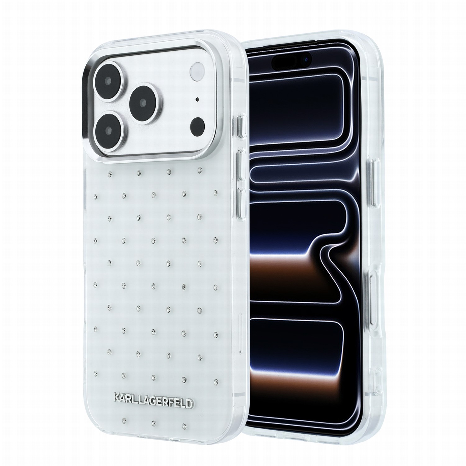 Karl Lagerfeld Калъф Apple iPhone 18 Pro Max, IML Rhinestones Allover Magsafe /бял/ - KLHCP18X6HCRDKLH