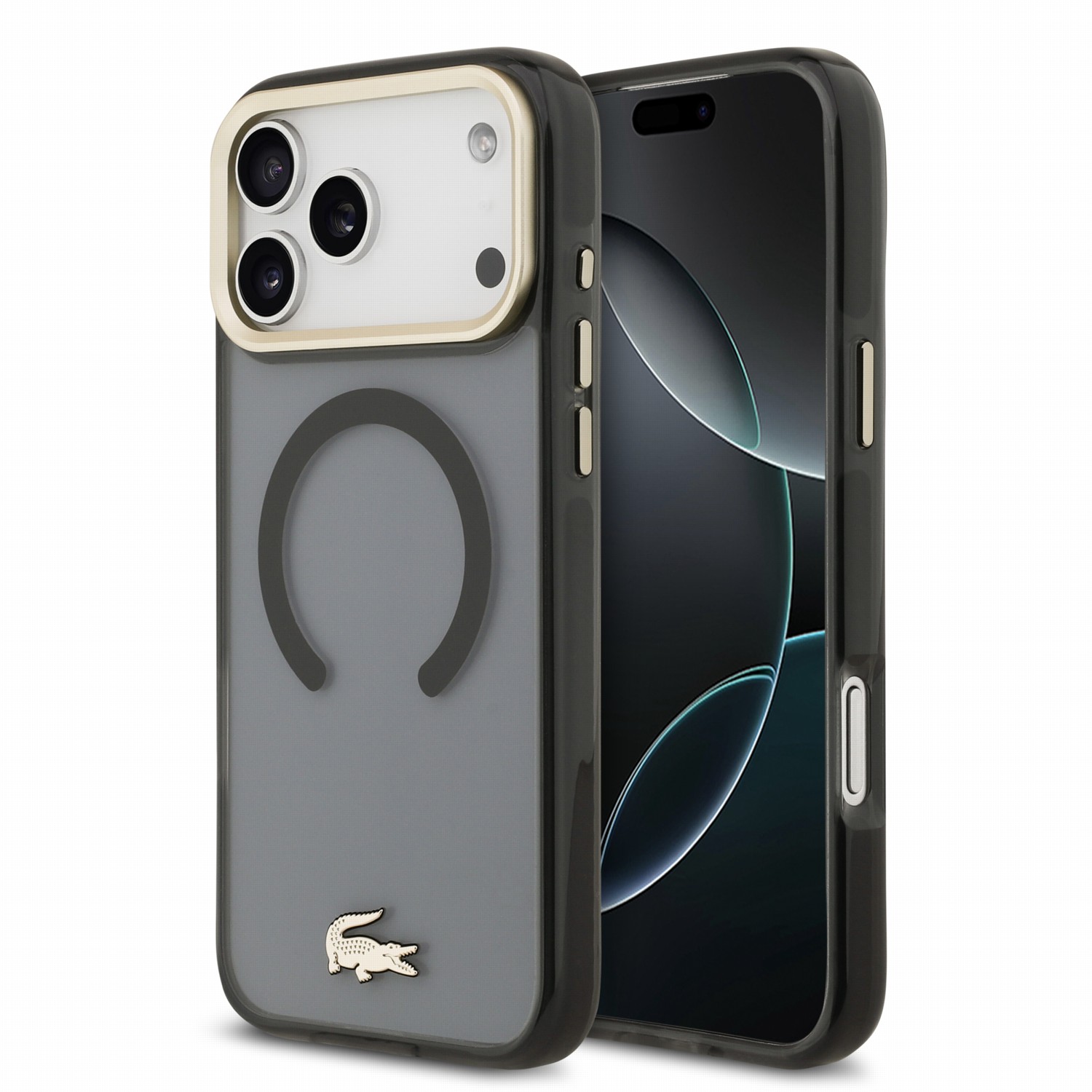 LACOSTE Калъф Apple iPhone 18 Pro Max/ 17 Pro Max, IML Shockproof Petit Pique Gold Logo MagSafe /черен/ - LCHMP18XUFWAK