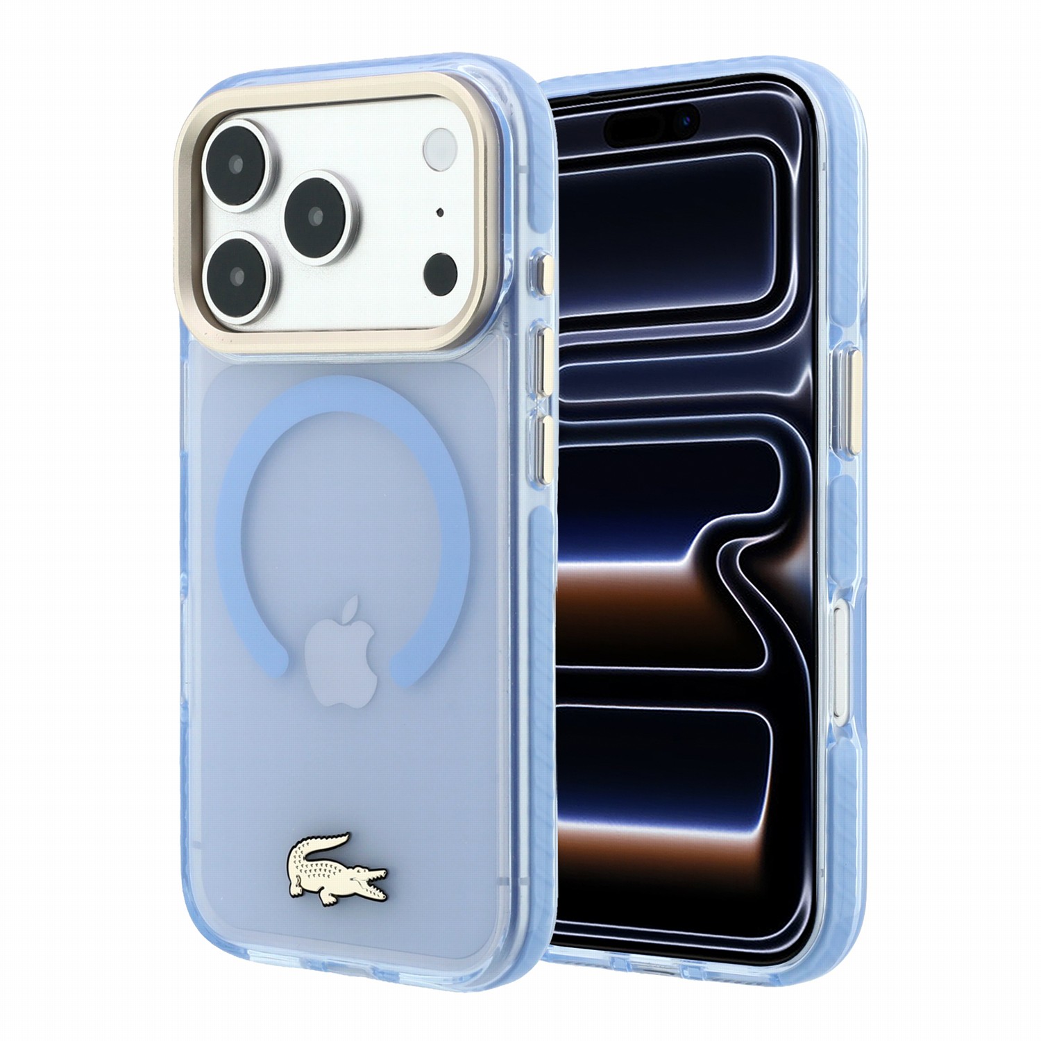 LACOSTE Калъф Apple iPhone 18 Pro Max/ 17 Pro Max, IML Shockproof Petit Pique Gold Logo MagSafe /син/ - LCHMP18XUFWALB