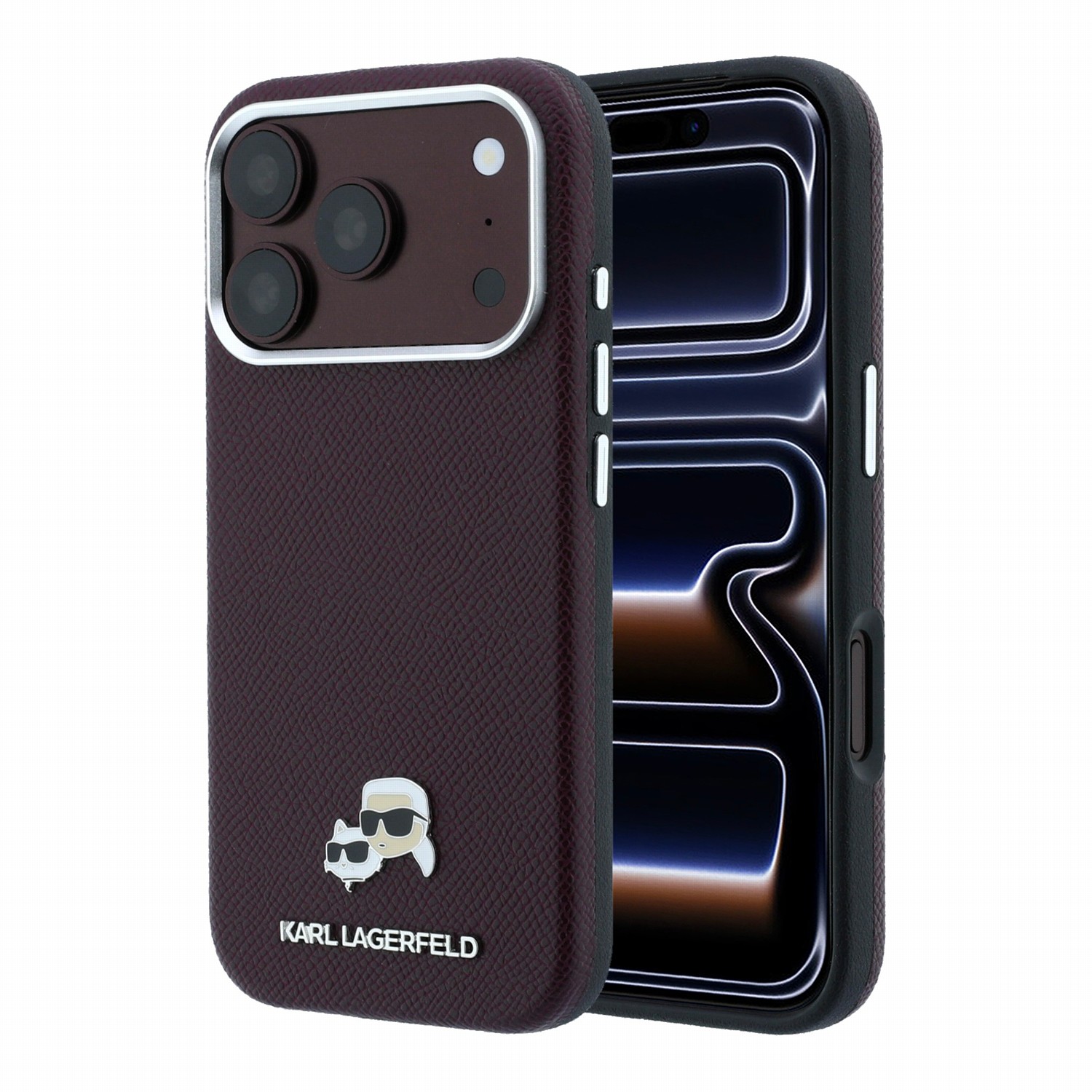 Karl Lagerfeld Калъф Apple iPhone 18 Pro Max/ 17 Pro Max, PU Grained Semi Wrap K/CH Heads Magsafe /бордо/ - KLHMP18X6PSKCHLR