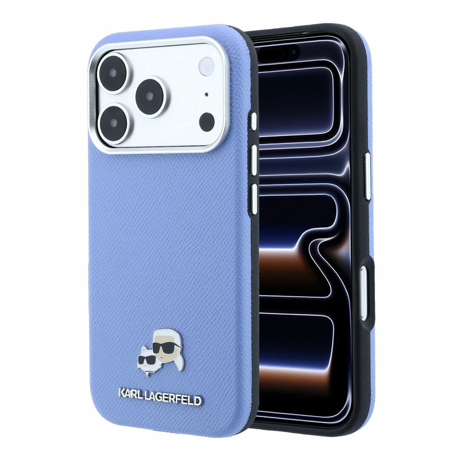 Karl Lagerfeld Калъф Apple iPhone 18 Pro Max/ 17 Pro Max, PU Grained Semi Wrap K/CH Heads Magsafe /син/ - KLHMP18X6PSKCHLB