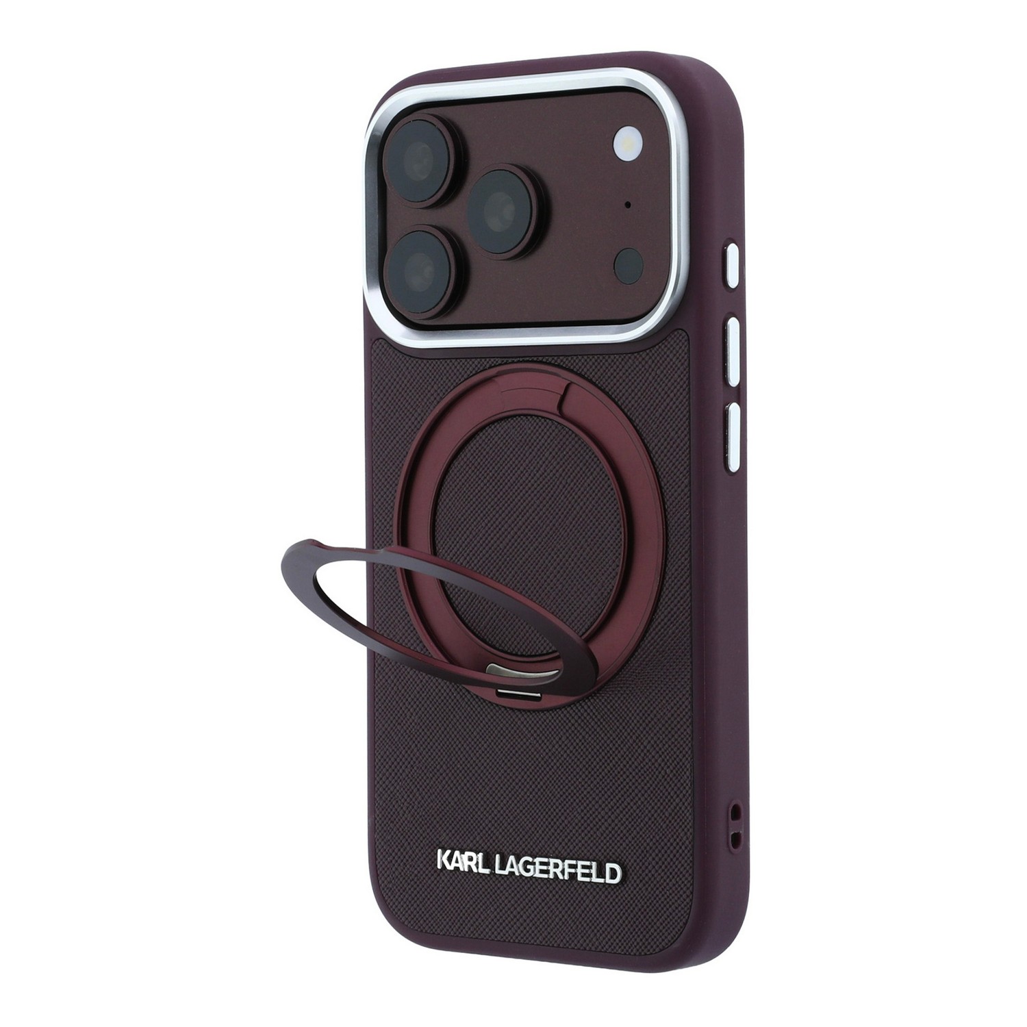 Karl Lagerfeld Калъф Apple iPhone 18 Pro Max/ 17 Pro Max, PU Saffiano Ring Stand MagSafe /бордо/ - KLHMP18X6PSARSKMR
