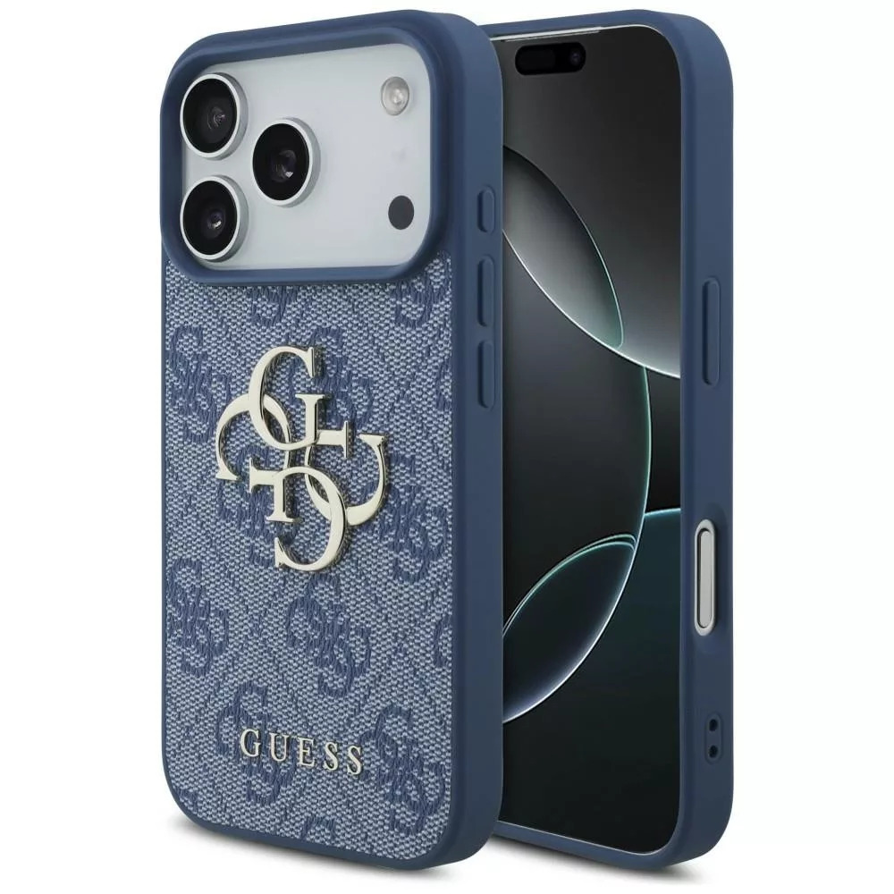 GUESS Калъф Apple iPhone 18 Pro/ 17 Pro, PU 4G Metal Logo /син/ - GUHCP18L4GMGBL