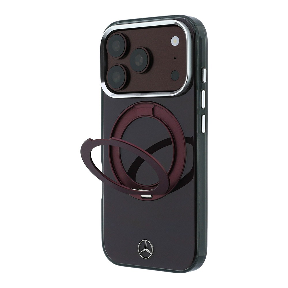MERCEDES Калъф Apple iPhone 18 Pro Max/ 17 Pro Max, Ring Stand Iconic Logo MagSafe (бордо) - MEHMP18X25HRSILR