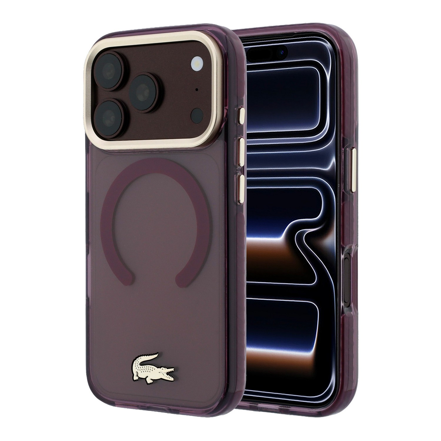 LACOSTE Калъф Apple iPhone 18 Pro Max/ 17 Pro Max, PC/TPU Frosted Finish Gold Logo MagSafe /бордо/ - LCHMP18XUFWADR