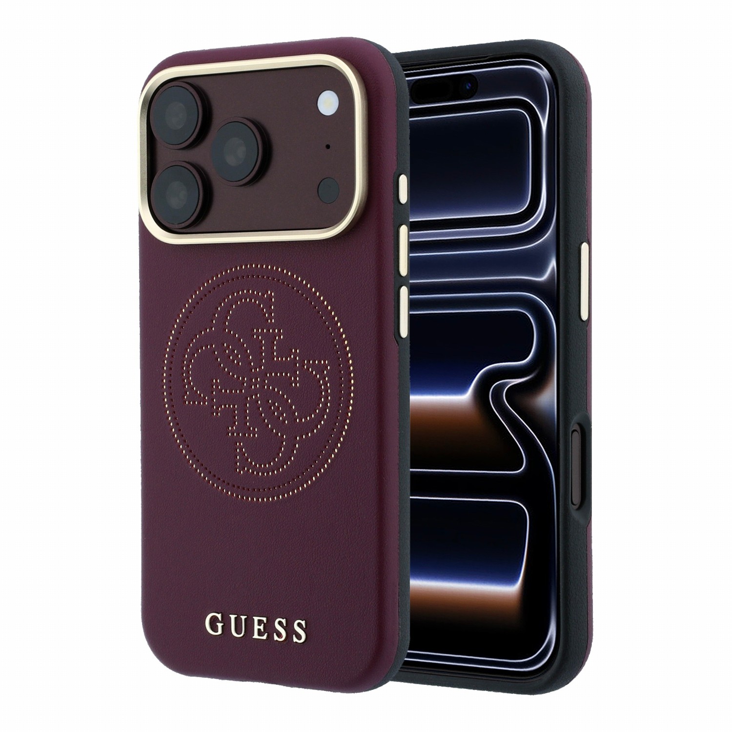 GUESS Калъф Apple iPhone 18 Pro Max/ 17 Pro Max, PU Semi Wrap Perforated 4G Logo MagSafe /бордо/ - GUHMP18X6PS4SRGU