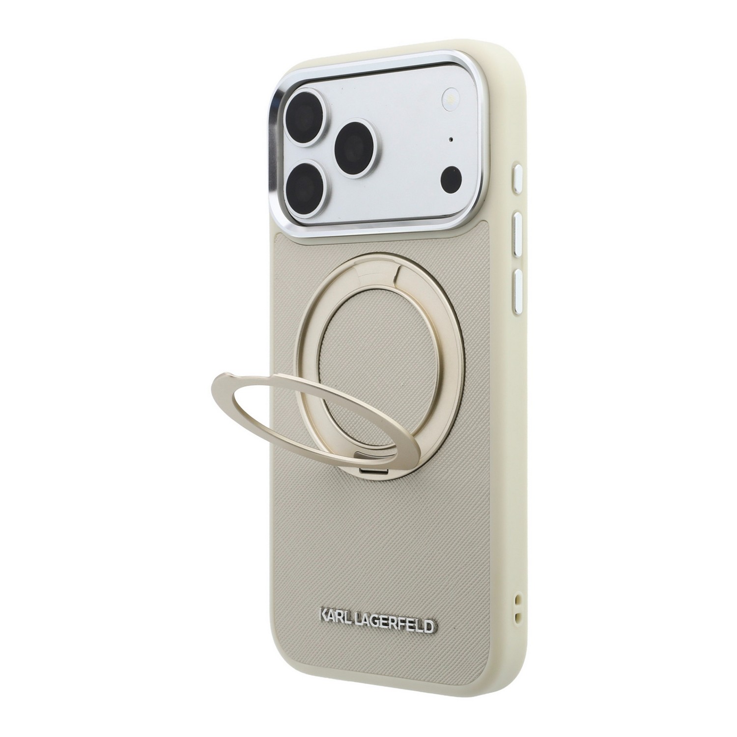 Karl Lagerfeld Калъф Apple iPhone 18 Pro Max/ 17 Pro Max, PU Saffiano Ring Stand MagSafe /бежов/ - KLHMP18X6PSARSKME