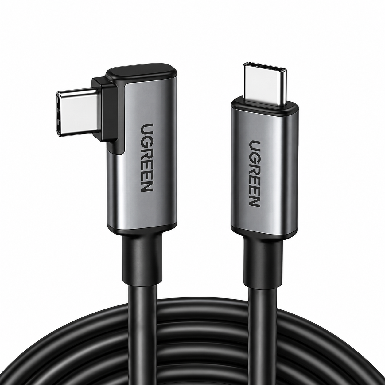 UGREEN Кабел Type-C - Type-C, 5м, 60W, Right angled /черен/ - US551 / 90629