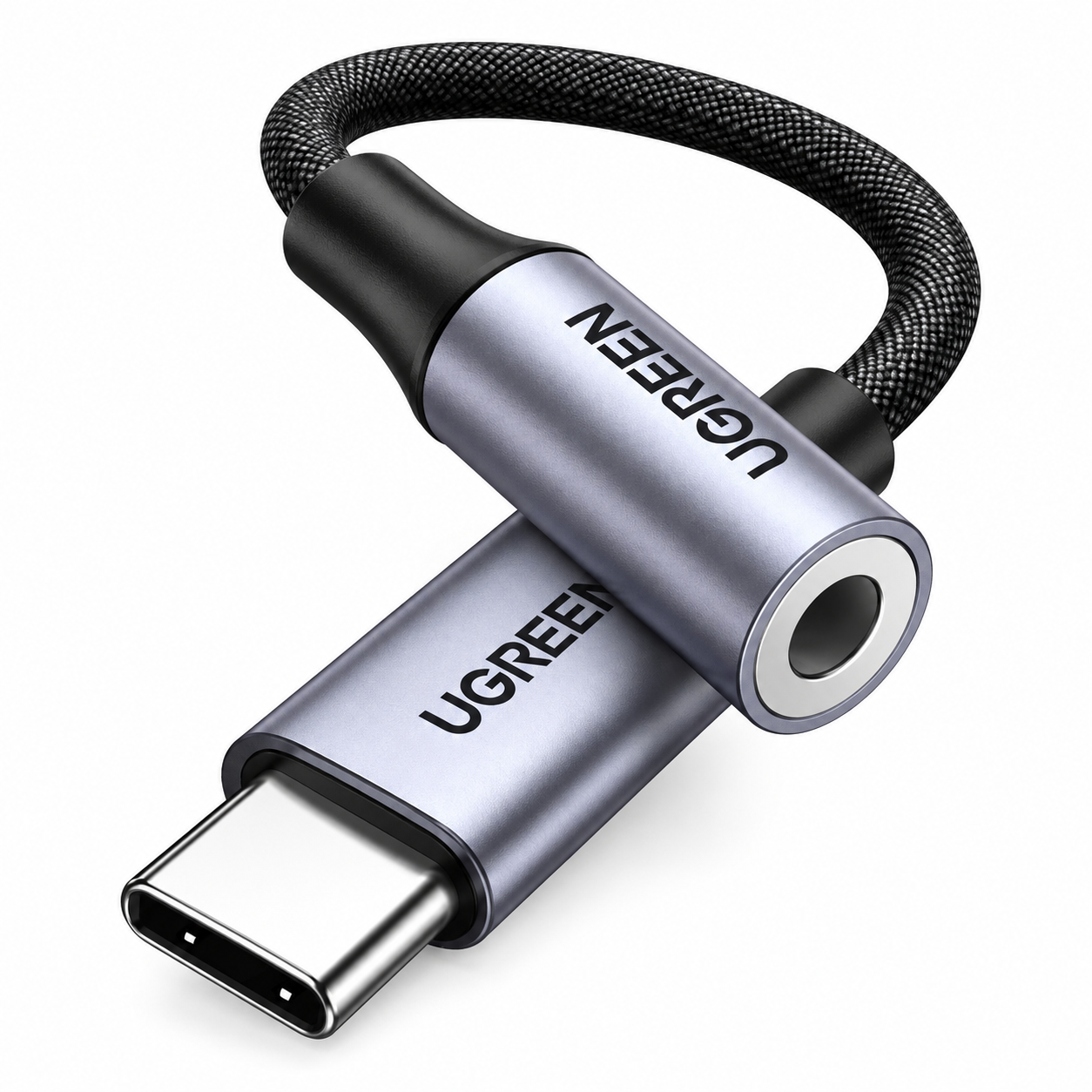 UGREEN Преходник Адаптер от Type-C към AUX/ж/ 3.5mm, 0,10m /сив/ - AV142 / 30632