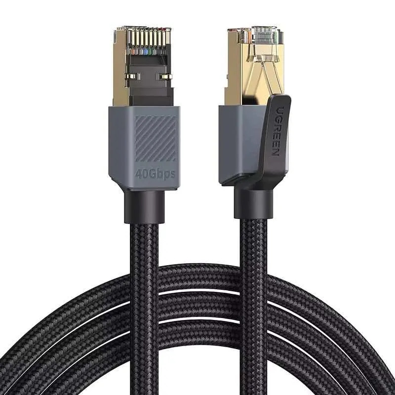 UGREEN LAN кабел Cat8 Round braided, 10м /черен/ - NW343 / 85735