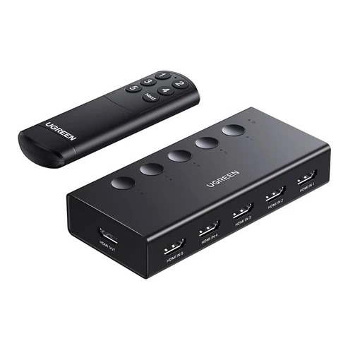 UGREEN Хъб 5-в-1 out HDMI Splitter Switch box 4K/60HZ /черен/ - CM568/ 90512
