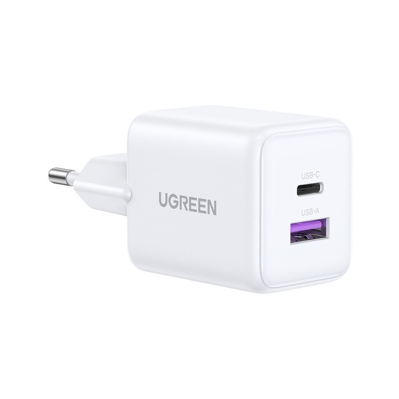 UGREEN 220V 30W, USB-C + USB-A, GaN /бял/ - X516 / 65015