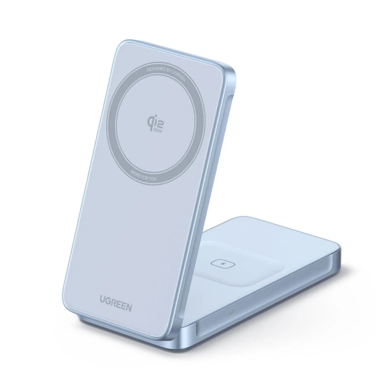 UGREEN Холдер + 2-в-1 Зарядна станция Wireless Magnetic, за бюро /син/ - W756 / 55963