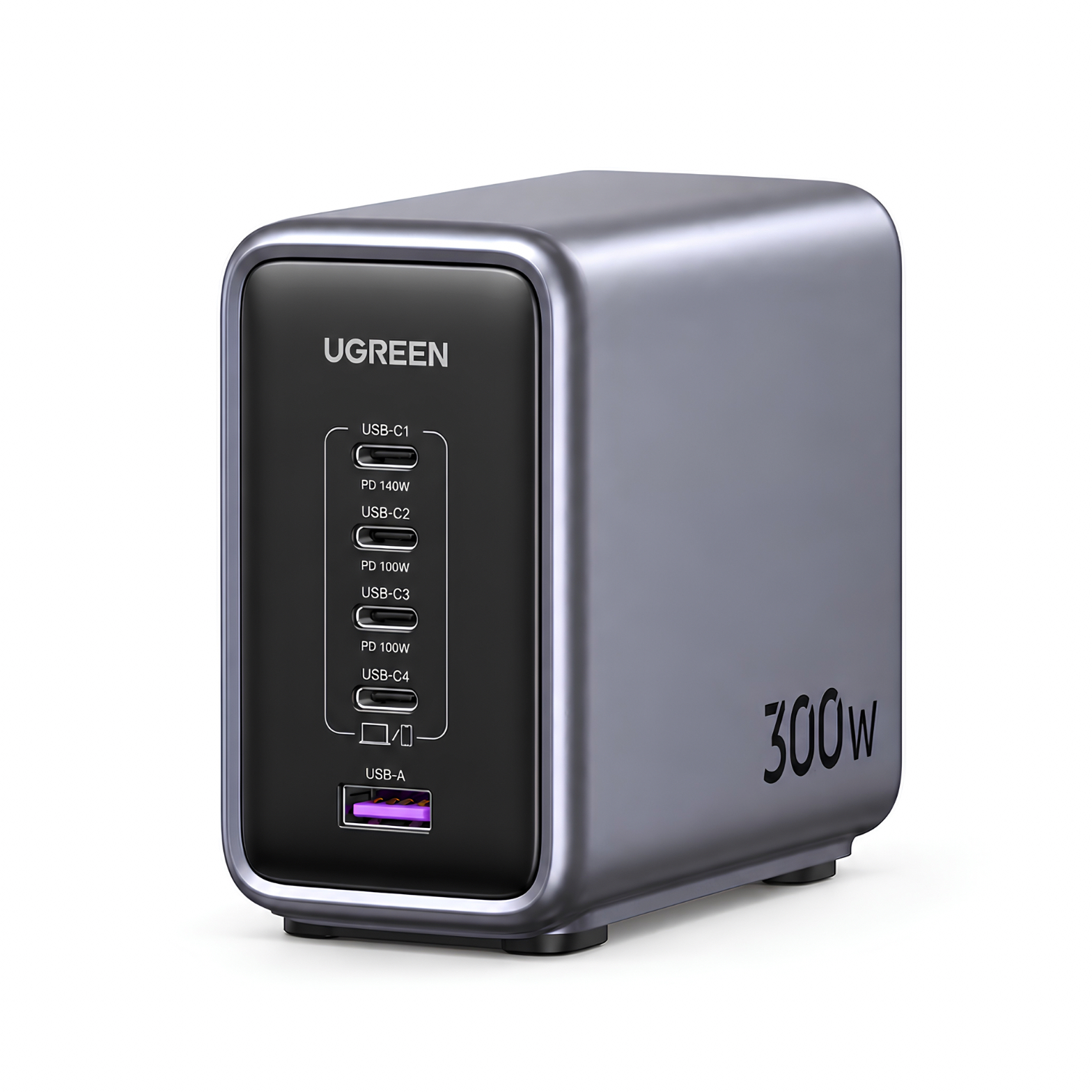 UGREEN 220V 300W, USB-A + 4 x USB-C, Nexode Desktop Station GaN /графит/ - CD333 / 90903B