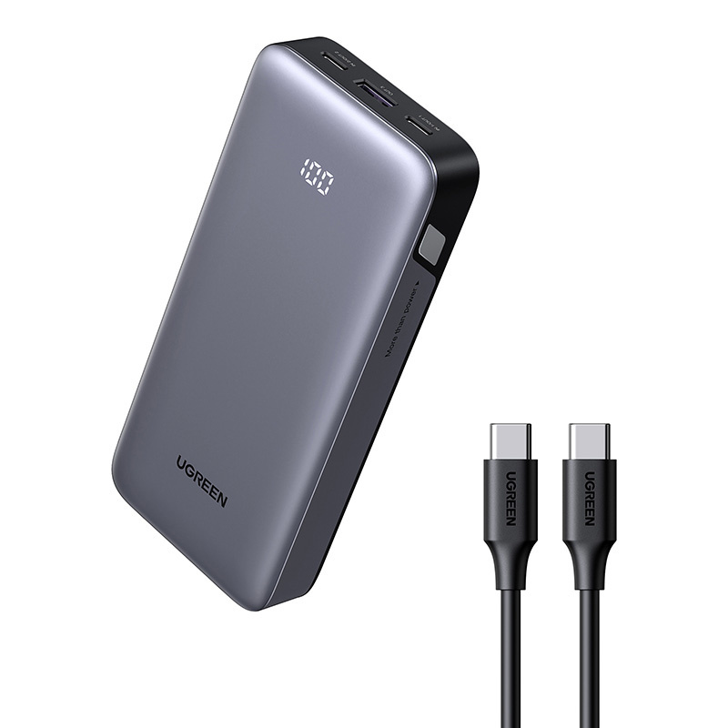 UGREEN Power Bank 20000 mAh 30W + кабел Type-C - Type-C, Two-way Nexode /графит/ - PB532 / 55989B