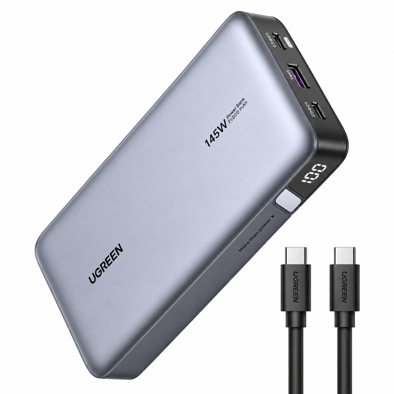 UGREEN Power Bank 25000 mAh 145W + кабел Type-C - Type-C, Two-way Nexode /графит/ - PB205 / 90597A