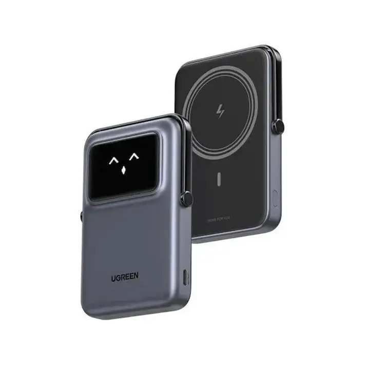UGREEN Power Bank 10000 mAh 20W, Magnetic Wireless UNO Robot /графит/ - PB572 / 45327