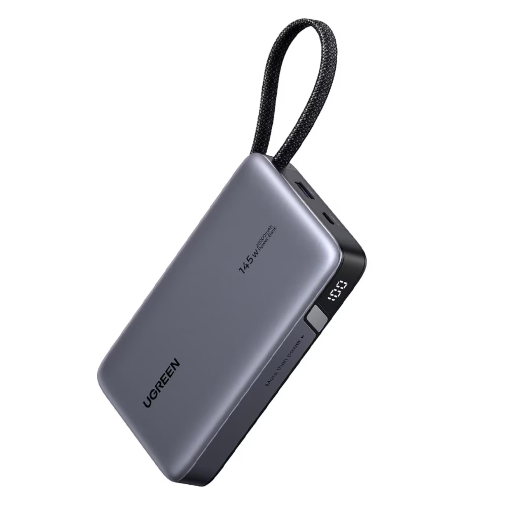 UGREEN Power Bank 20000 mAh 145W + вграден кабел Type-C - Type-C /сив/ - PB550 / 55992B