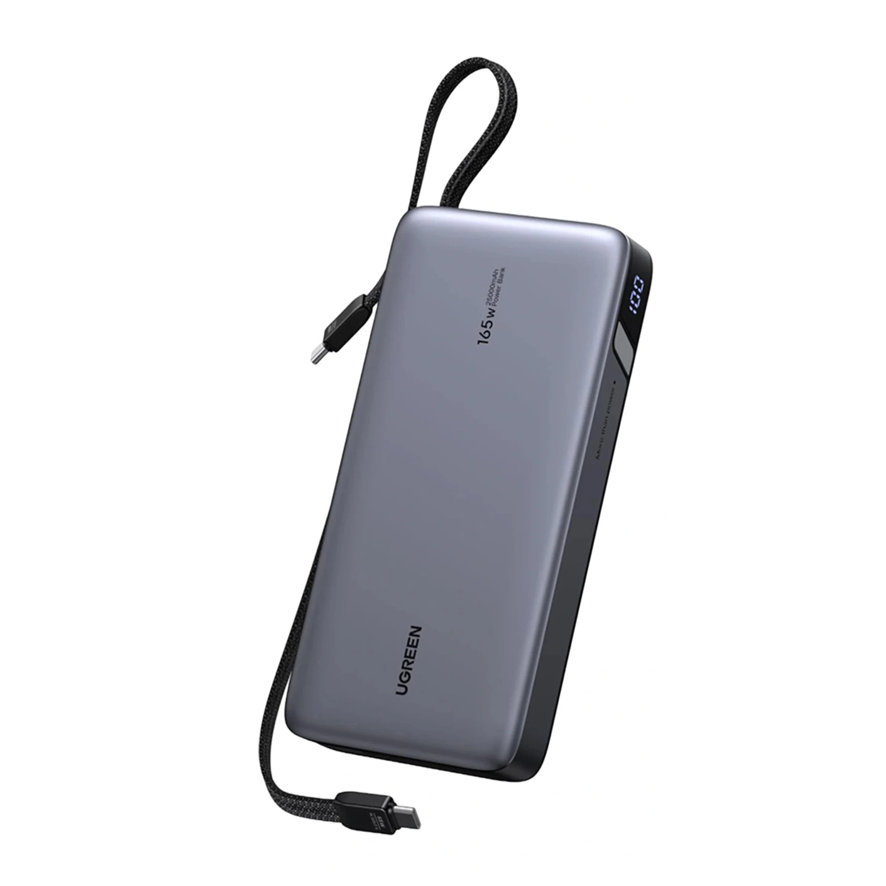 UGREEN Power Bank 25000 mAh 165W + 2 x вградени кабели C - C /сив/ - PB550 / 55995B