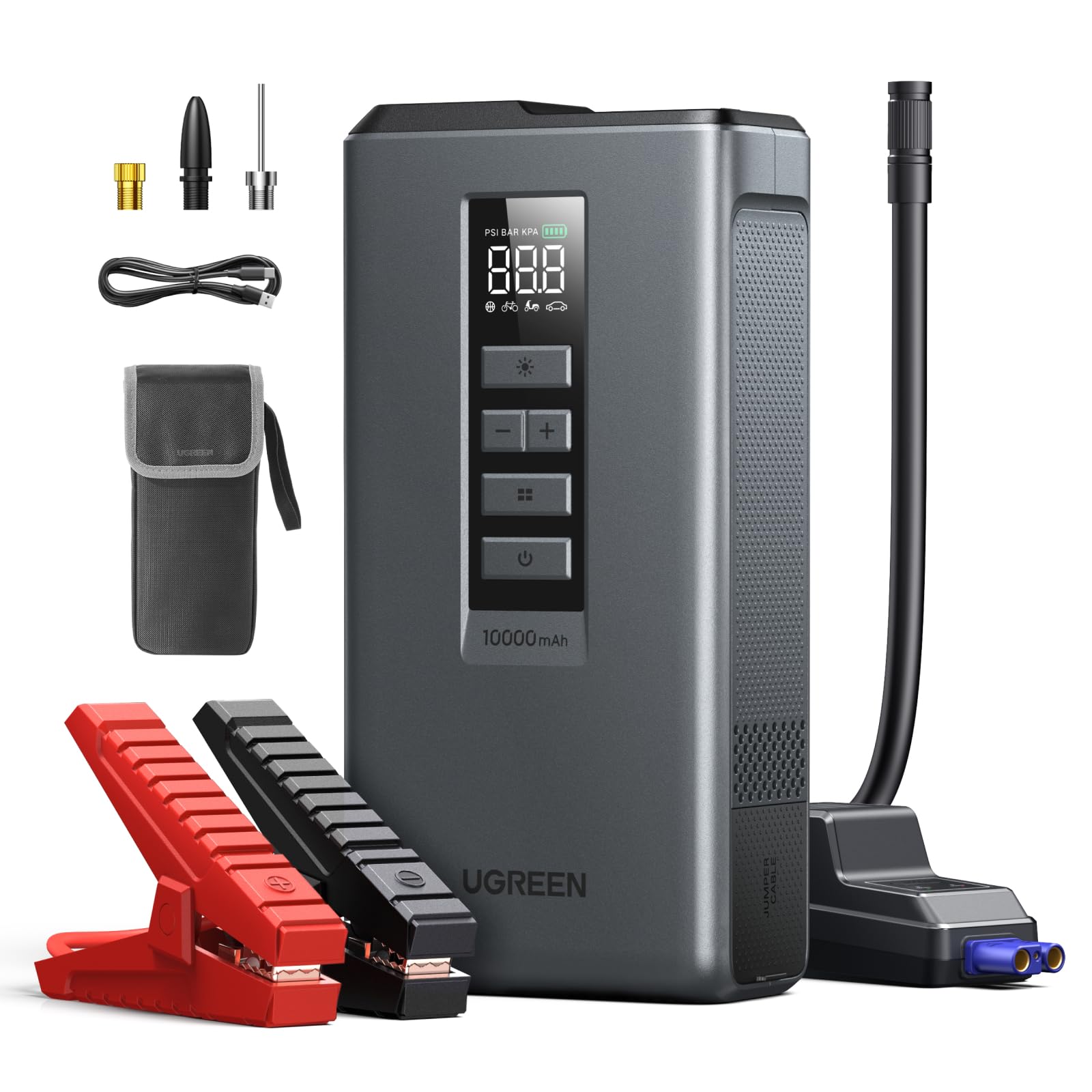 UGREEN Power Bank/Car Jump Starter 10000 mAh, 1000A + фенерче - ES703 / 35978