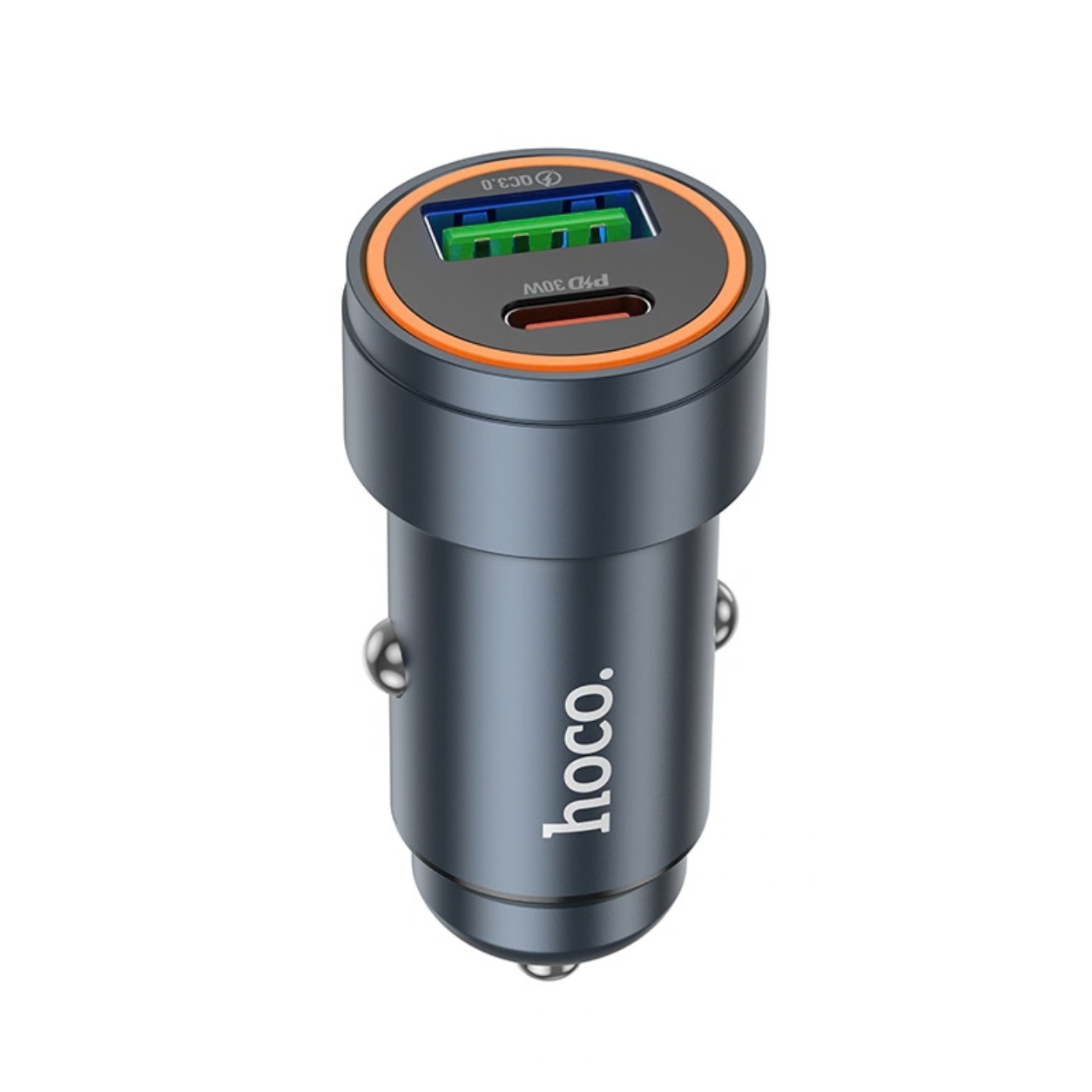 HOCO 12V 30W, USB-A + USB-C, Glorious /сив/ - Z57A